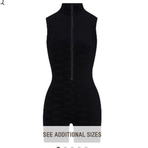 Skims Logo Velour Short Onesie